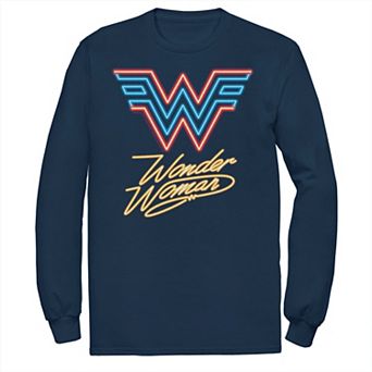 Men's DC Comics Wonder Woman Neon Lights Bright Logo Tee