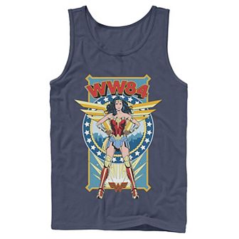 Men's DC Comics Wonder Woman WW84 Retro Poster Tank Top