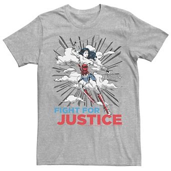 Men's DC Comics Wonder Woman Fight For Justice Poster Tee