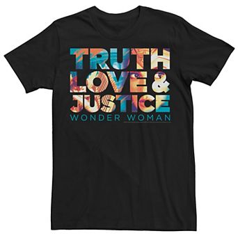 Men's DC Comics Wonder Woman "Truth Love & Justice" Tee