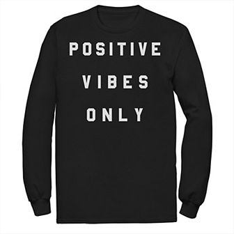 Men's "Positive Vibes Only" Simple Text Tee