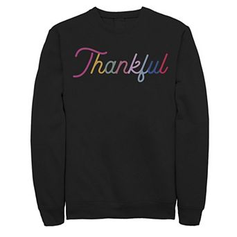 Men's Fifth Sun Thankful Rainbow Script Sweatshirt