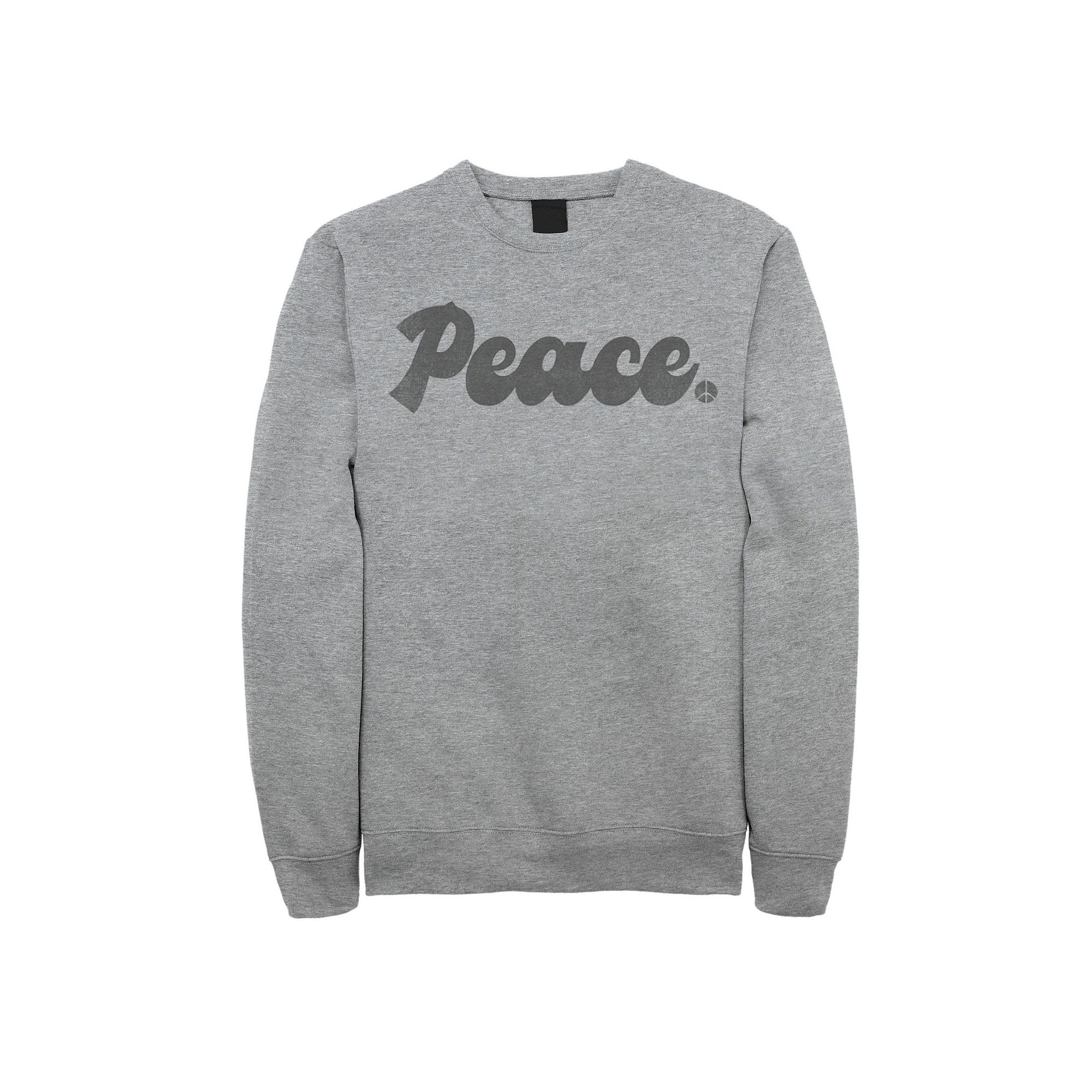 Mens Fifth Sun Peace Retro Sweatshirt, Size: Small, Athletic Grey
