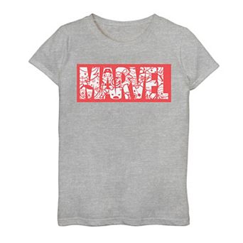Girls 7-16 Marvel Kawaii Logo Fill Graphic Tee