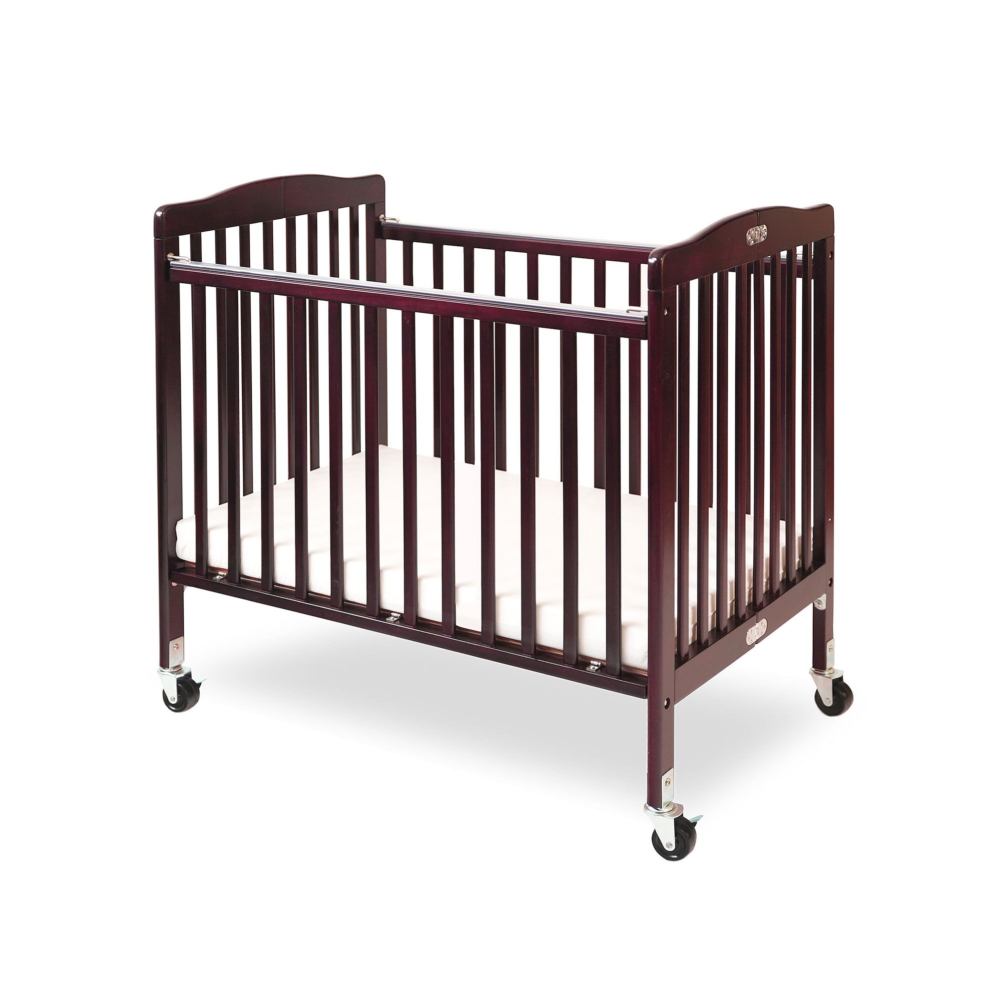 LA Baby Folding Compact Crib & Mattress, Red