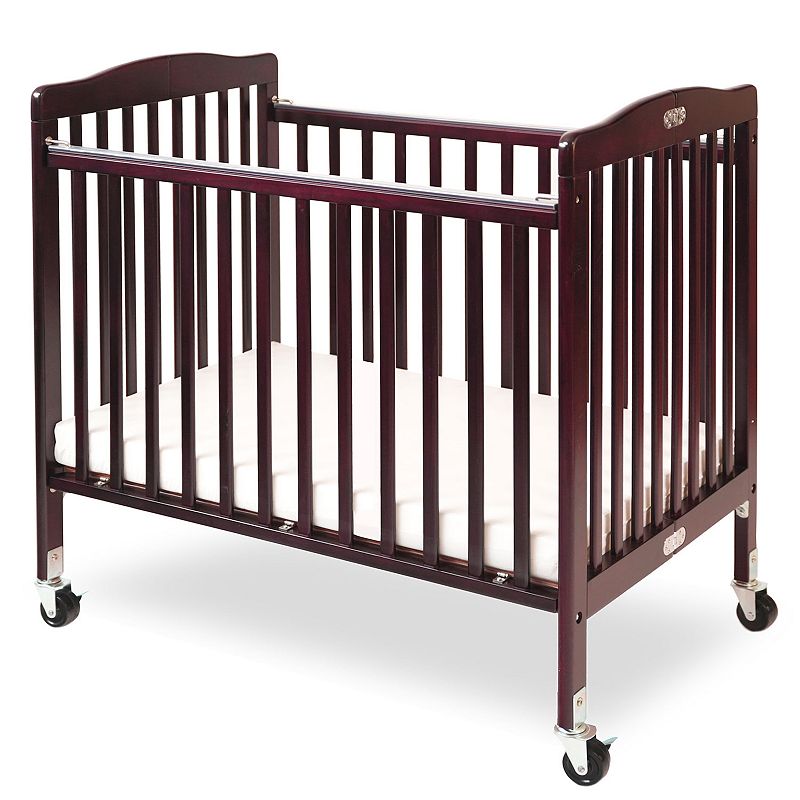 LA Baby Folding Compact Crib and Mattress, Multicolor