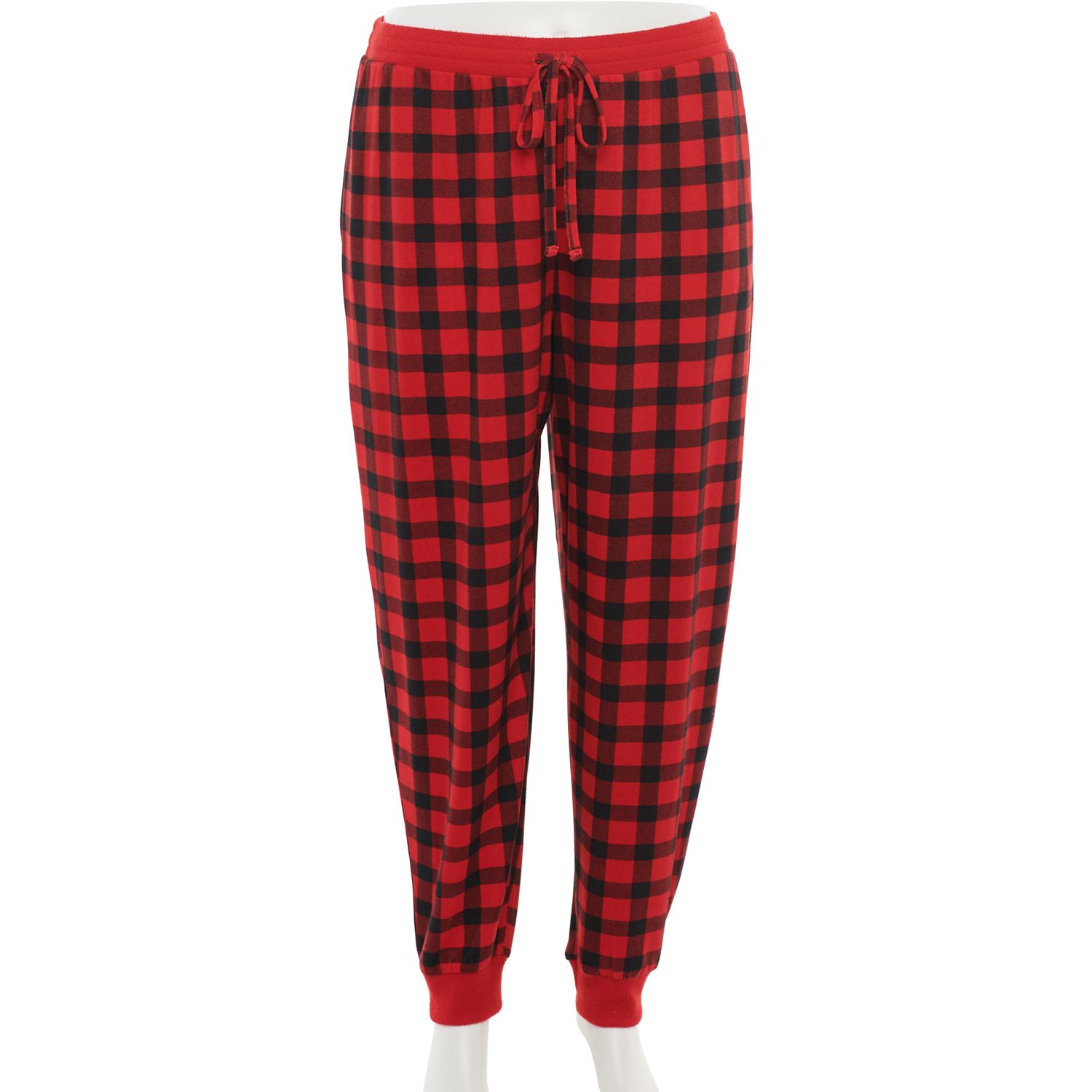 red plaid pajama shorts