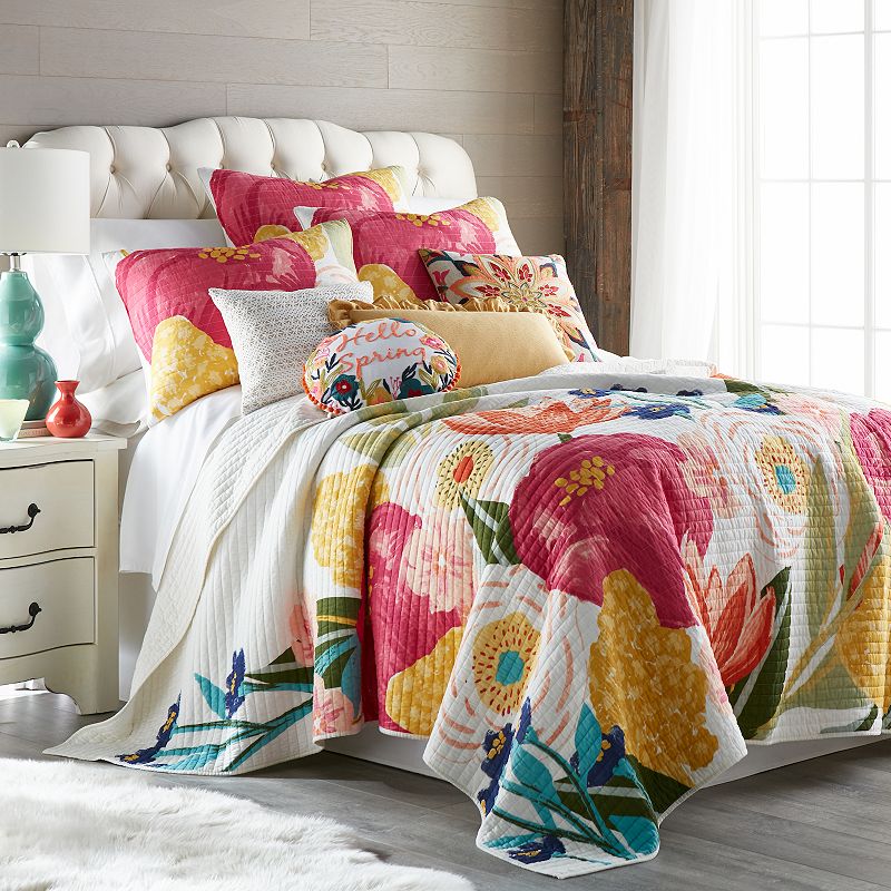 Levtex Home Grandiflora Quilt Set and Shams, Multicolor, King