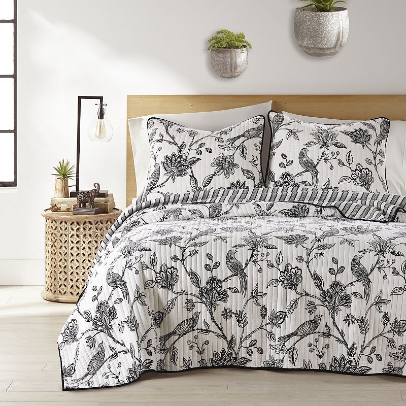 62640594 Levtex Home Tanzie Quilt Set and Shams, Black, Kin sku 62640594