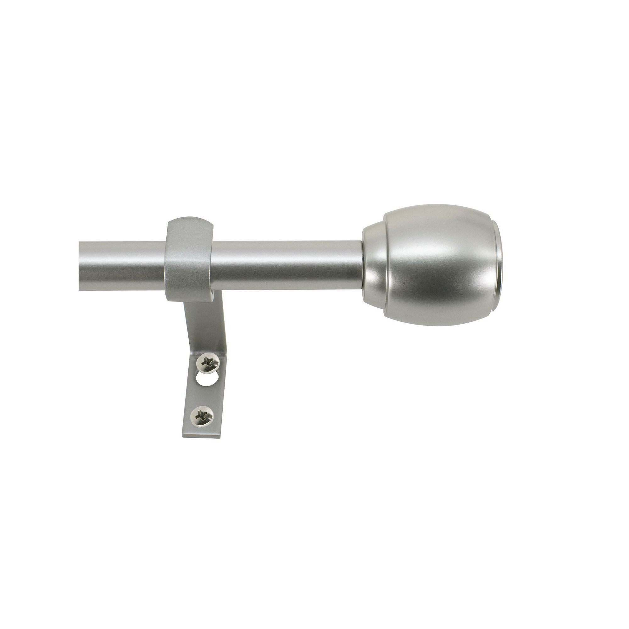 Montevilla 5/8 Diameter Cap Adjustable Curtain Rod Set, Silver