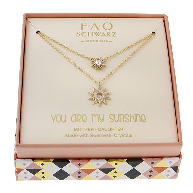 FAO Schwarz Gold Tone Starburst Pendant Necklace Set