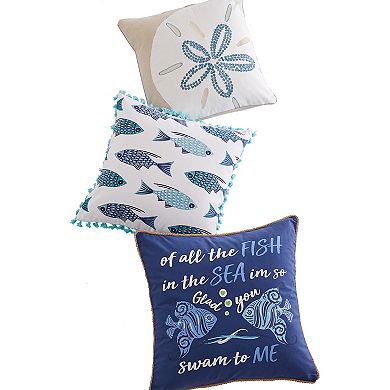 Levtex Home Laida Beach Fish Sea Me Throw Pillow