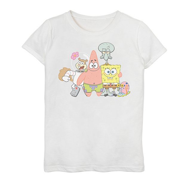 Little & Big Girls Crew Neck Spongebob Short Sleeve Graphic T