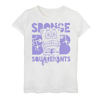 Girls 7-16 SpongeBob SquarePants Scared Line Art Graphic Tee