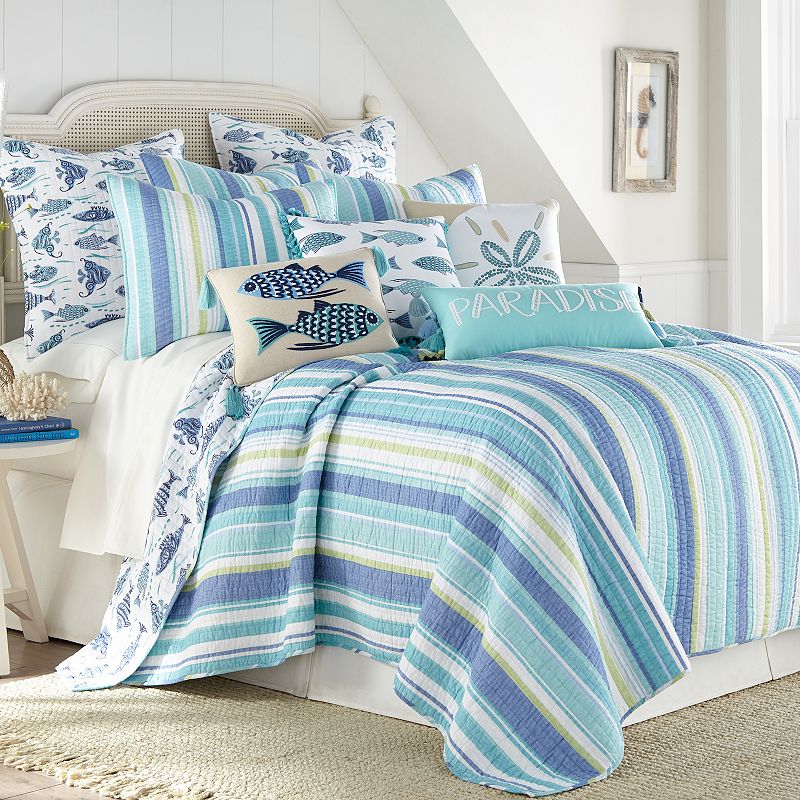 Levtex Home Laida Beach Quilt Set, Blue, King