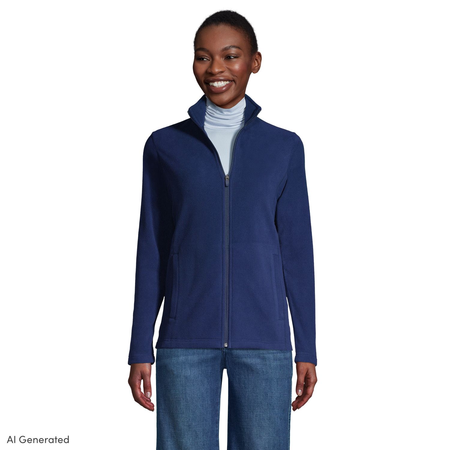 Sweat-shirt à Fermeture éclair Lands' End, Blanc, Taille M Femme - Occasion Très Bon état