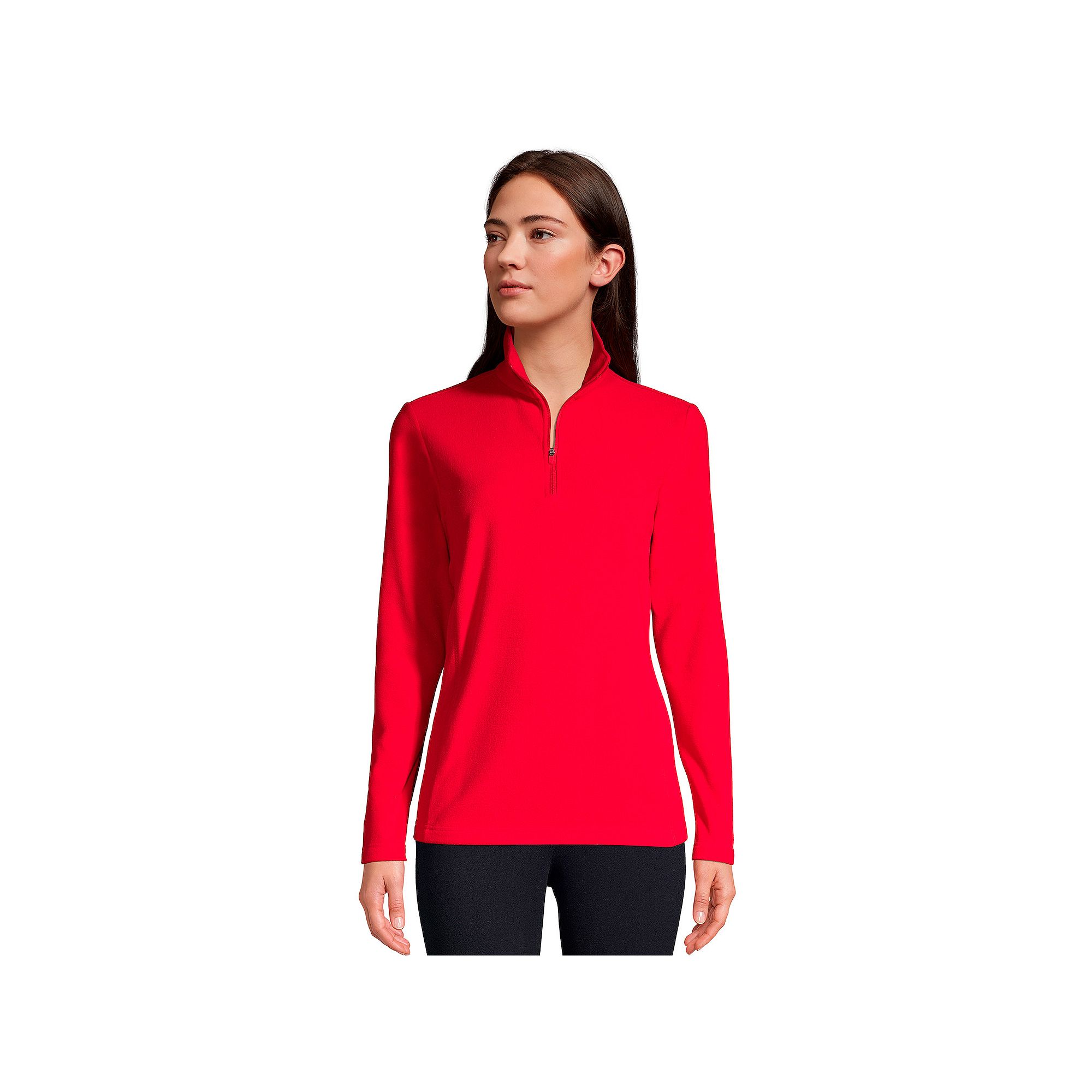 Petite Lands End 1/4-Zip Fleece Pullover, Womens, Size: XS Petite, Rich R