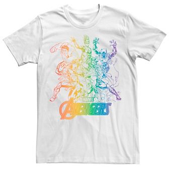 Adult Marvel Avengers Pride Rainbow Gradient Outline Tee