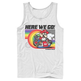 Adult Mario Kart Pride Rainbow Road Here We Go Tank Top