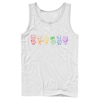 Adult Animal Crossing Pride Group Shot Rainbow Line Up Tank Top