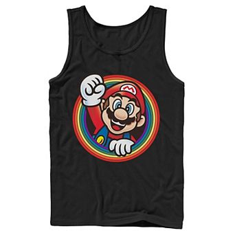 Adult Super Mario Pride Mario Rainbow Portrait Tank Top