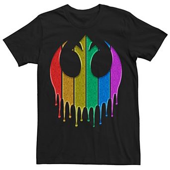 Adult Star Wars Pride Rebel Rainbow Glitter Logo Tee
