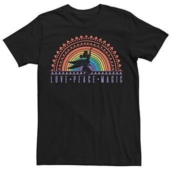 Disney's Tinker Bell Love Peace Magic Rainbow Men's Graphic Tee