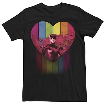 Adult DC Comics Pride Batwoman Rainbow Heart Tee
