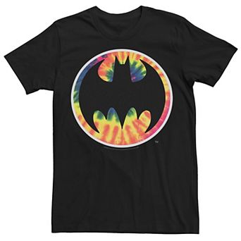 Adult DC Comics Pride Batman Rainbow Tie Dye Logo Tee