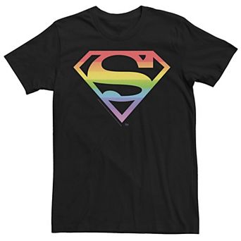 Adult DC Comics Pride Superman Rainbow Logo Tee