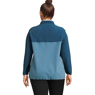 Plus Size Lands' End Heritage Quarter-Snap Fleece Pullover