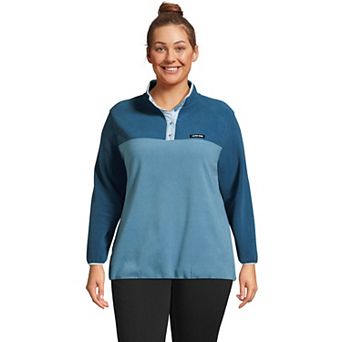 Plus Size Lands' End Heritage Quarter-Snap Fleece Pullover