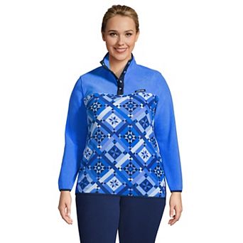 Plus Size Lands' End Heritage Quarter-Snap Fleece Pullover