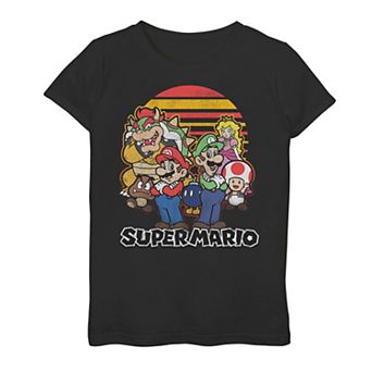 Girls 7-16 Nintendo Mario Retro Group Graphic Tee