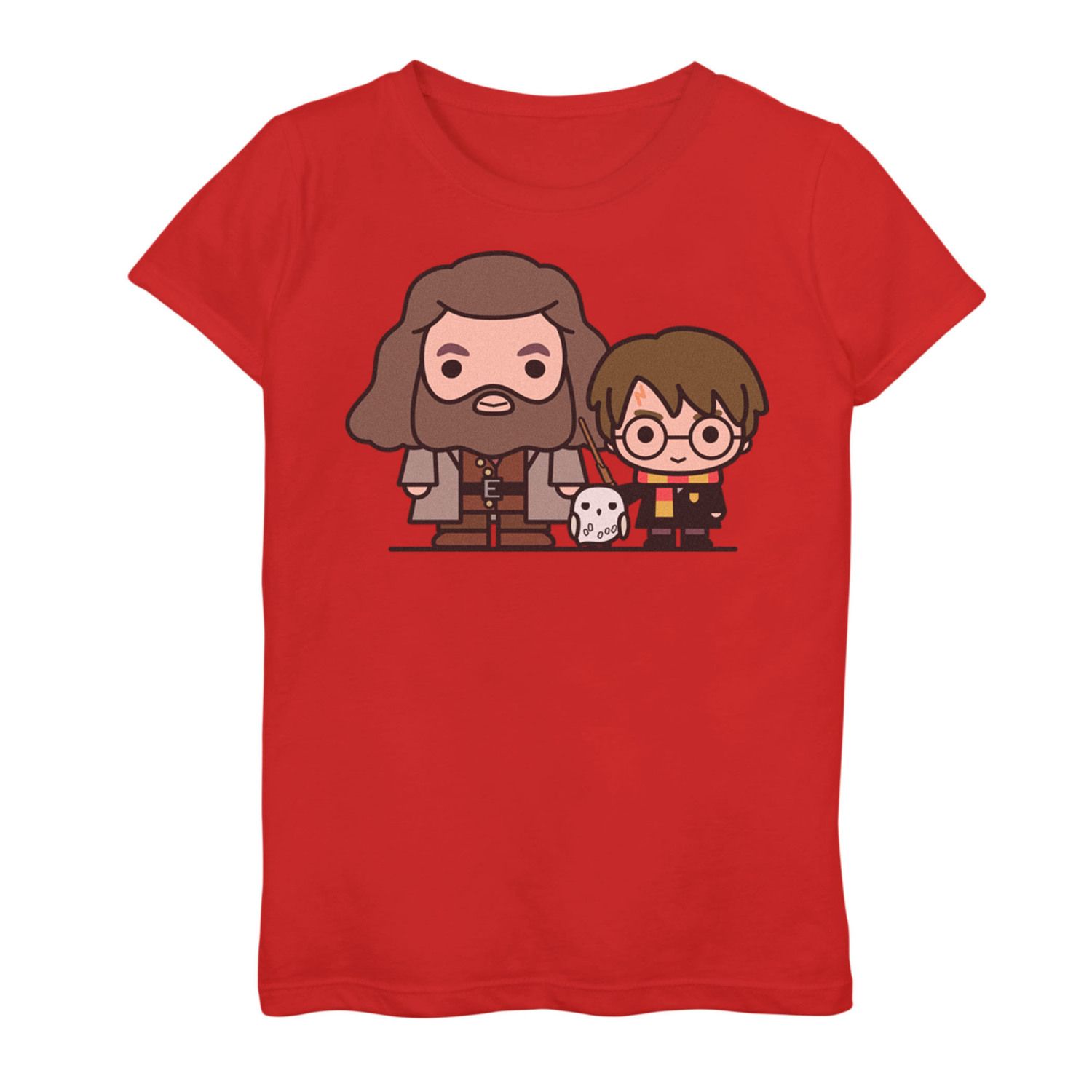 Image for Harry Potter Girls 7-16 Hagrid Hedwig And Harry Cute Cartoon Graphic Tee at Kohl's.