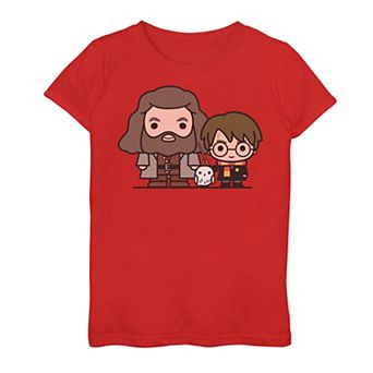 Girls 7-16 Harry Potter Hagrid Hedwig And Harry Cute Cartoon Graphic Tee