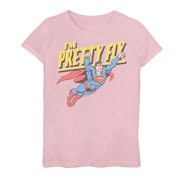Girls 7-16 Superman Pretty Fly Retro Graphic Tee