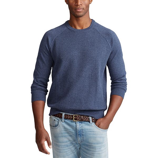 Men's Chaps Classic-Fit Textured Blocked Crewneck Sweater