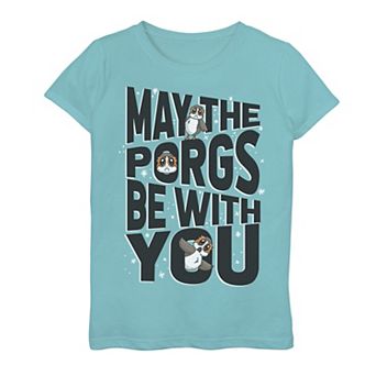 Girls 7-16 Star Wars May The Porgs Be With You Typographic Graphic Tee