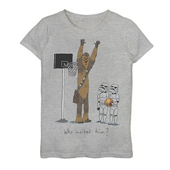 Girls 7-16 Star Wars Chewie Basketball Humor Graphic Tee