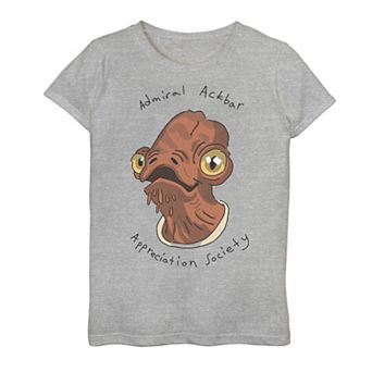 Girls 7-16 Star Wars Admiral Ackbar Big Face Graphic Tee