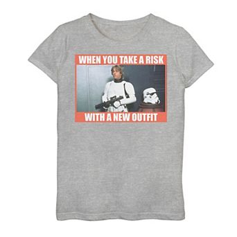 Girls 7-16 Star Wars New Outfit Meme Graphic Tee