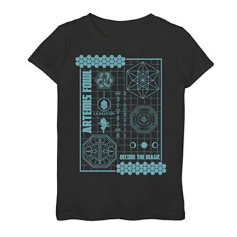 Disney's Artemis Fowl Girls 7-16 Schematic Poster Graphic Tee