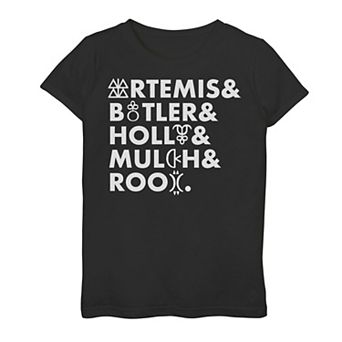Disney's Artemis Fowl Girls 7-16 Gnomish Name Stack Graphic Tee