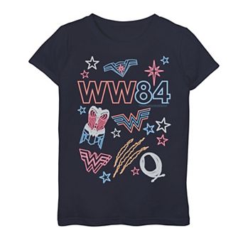 Girls 7-16 DC Comics Wonder Woman WW84 Neon Icons Graphic Tee