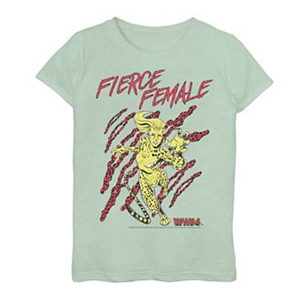 Girls 7-16 DC Comics Wonder Woman Fierce Cheetah Poster Graphic Tee