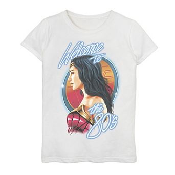 Girls 7-16 DC Comics Wonder Woman Welcome To The 80s Retro Graphic Tee
