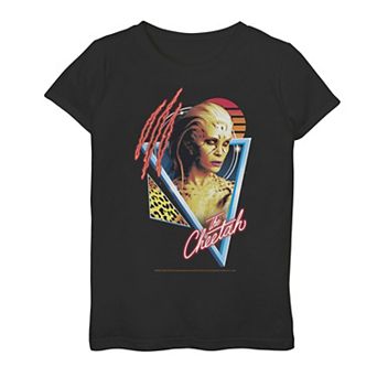 Girls 7-16 DC Comics Wonder Woman Cheetah Neon Retro Graphic Tee