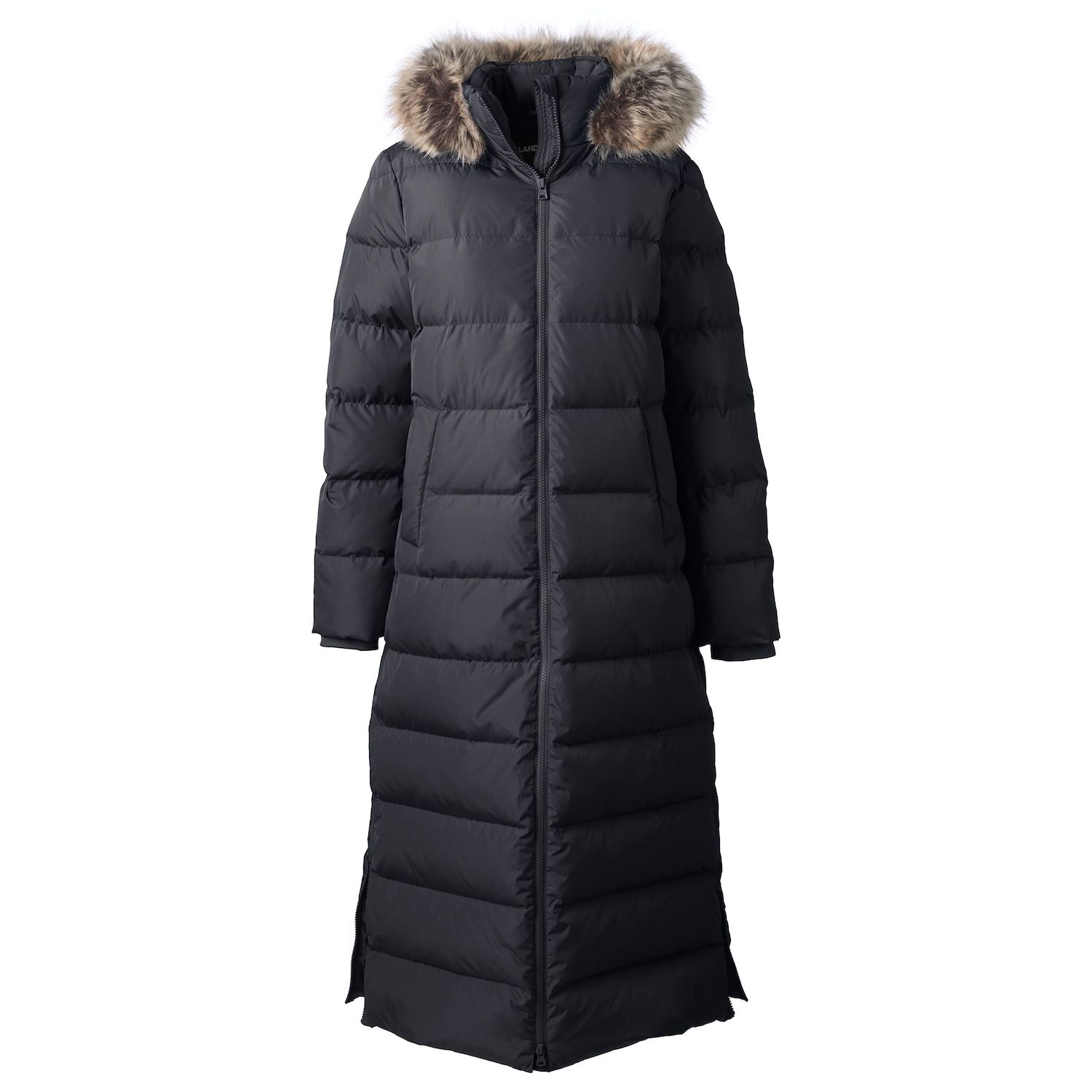 Image for Lands' End Petite Faux-Fur Hood Quilted Long Down Winter Coat at Kohl's.