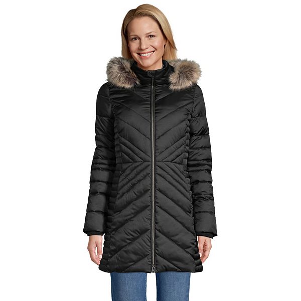 Petite Lands' End Faux-Fur Hood Insulated Plush-Lined Winter Coat